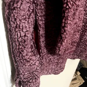 SHERPA Faux Fur KATYDID pullover sweatshirt Pink 1/4 Zip sweater Size L thumbnail 4