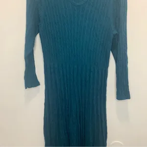 Dressbarn Blue Ribbed Sweaterdress Women's 1X thumbnail 4