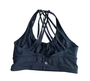 LULULEMON Black Criss Cross Back Workout Bra Size 8 thumbnail 2