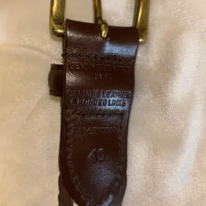 Source Unknown BROWN LEATHER BELT THICK INTERLOCKING LEATHER MADE IN ARGENTINA SIZE40 LENGTH50” thumbnail 2