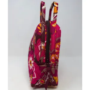 Vera Bradley Women's Pink Brown Yellow Floral Quilted Insulated Lunch Bag thumbnail 2
