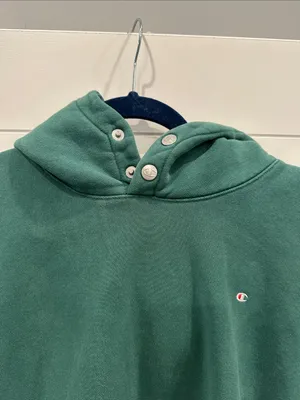 Champion Green Pullover Hoodie with Subtle Logo thumbnail 2