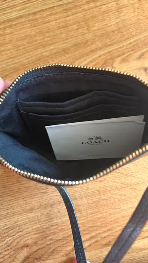 Coach Black Leather Wristlet thumbnail 10