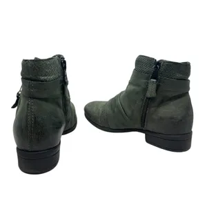 Miz Mooz Sunny Green Leather‎ Ankle Booties Boots Ruched Zip EU 36 US 6 Womens thumbnail 10