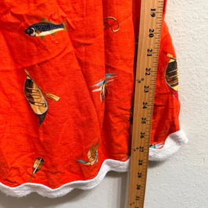 Anthropologie Celandine Linen-Blend Scalloped Mini Dress XXS Red Nautical - NWT thumbnail 15