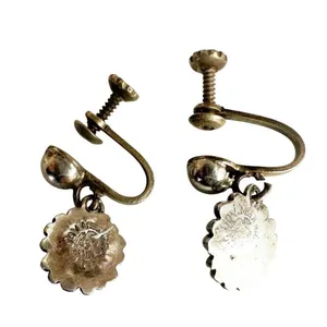 Joy Mexico sterling silver vintage turquoise screw back earrings thumbnail 7