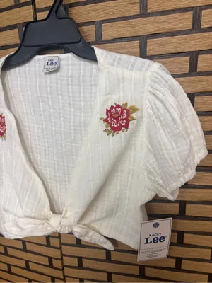 Lee white swim cover up top size Small thumbnail 3