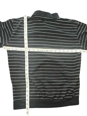 Ralph Lauren Golf Striped Quarter Zip Polo Shirt Small Pet Black White Old money thumbnail 6