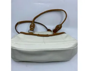 Coach Leather Medium Size White Brown Shoulder Bag thumbnail 15