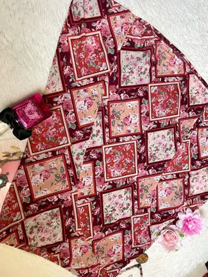 Y2K boho Luna Floral pink and red Patchwork midi skirt thumbnail 6