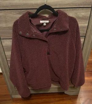 Cable & Gauge Maroon Sherpa Jacket thumbnail 1