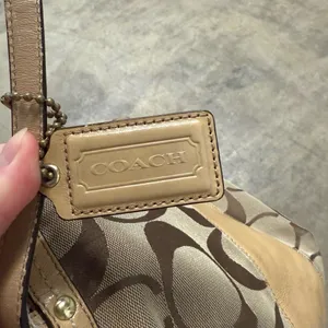 Vintage Coach monogram canvas leather tote bag thumbnail 4