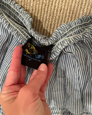 Pinstripe Romper Blue Size M thumbnail 2