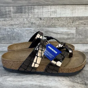Birkenstock Mayari Microfiber Gator Gleam Copper Sandal Women Size 8 New thumbnail 3