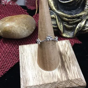 Boho Sterling Silver Flower Band Ring Size 7 thumbnail 3
