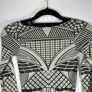 NWT Intimately Free People Mini Dress Size M/L Cream‎ Black Print Stretch Boho thumbnail 7