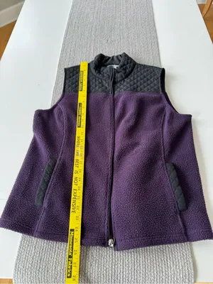 Vintage Croft & Barrow Purple and Black Quilted Fleece Vest Sz XL Petite thumbnail 7
