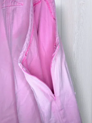 Women's Pastel Pink Cotton Denim Overall Mini Dress thumbnail 5