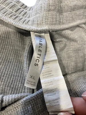 Fabletics Waffle Knit Joggers Gray Size XL Athleisure Cozy Casual Spring Workout thumbnail 3