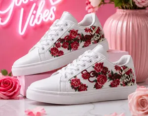 🔥 Ed Hardy Skull & Roses Court Sneakers (Size 7.5) thumbnail 1