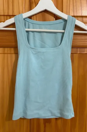 American Eagle Size XS Ribbed Light Blue Tank Top thumbnail 1