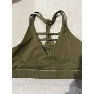 Zyia‎ Active Olive Green Strappy Sports Bra Size M Removable Pads Not Included thumbnail 3