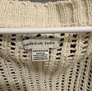 American Eagle Outfitters Cream Open-Knit Cardigan thumbnail 6