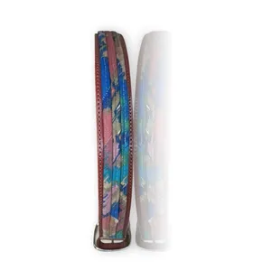 Vintage 1980's Leather & Rolled Fabric Belt | Silver‎ Buckle | Guatemala thumbnail 2