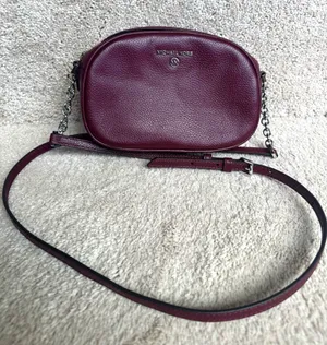 Michael Kors Jet Set Mini Pebbled Leather Merlot Crossbody Bag thumbnail 1