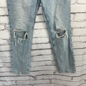 Vintage Y2K PacSun Dad Jeans High Rise Button Fly Light Wash Distressed Size 28 thumbnail 4