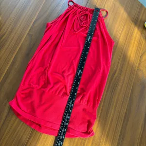 00s Style Y2K Halter Top Drawstring Collar Keyhole Detail Cinched Waist One Size thumbnail 5