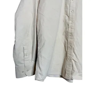 Lands End Women Medium Cream‎ Corduroy Button Down Shirt Long Sleeve Cotton thumbnail 3