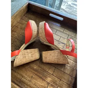 Michael Kors Natalia Mandarin Leather Platform Sandals Heels‎ size 8 EEUC thumbnail 7