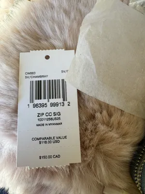 NWT Coach CW883 Zip Card Case In Signature Canvas In Silver/Chambray thumbnail 3