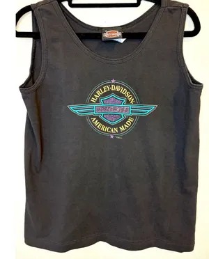 Vintage Harley Davidson Tank Top USA Made Charlotte NC Small 90s thumbnail 1