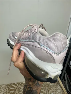 Nike Women's Sneakers in Pale Pink and Black Swoosh thumbnail 3