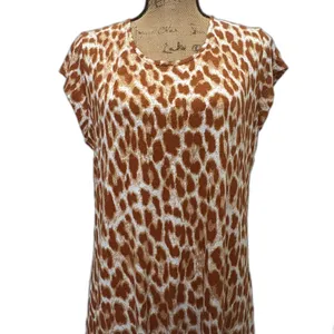 Denim & Co Tan Giraffe‎ Animal Print Maxi Dress with Pockets Casual Size Medium thumbnail 2
