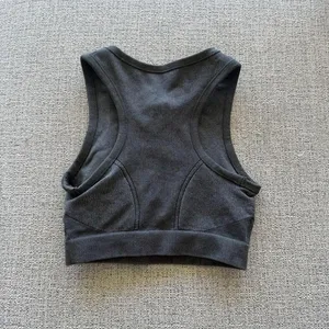 OFFLINE‎ by Aerie Goals Ribbed 1/4 Zip Sports Bra Charcoal Gray Small S/P/CH thumbnail 2