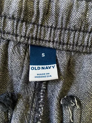 Old Navy Wide-Leg Linen Blend Pull-On Pants in Light Charcoal Heather Size S thumbnail 4
