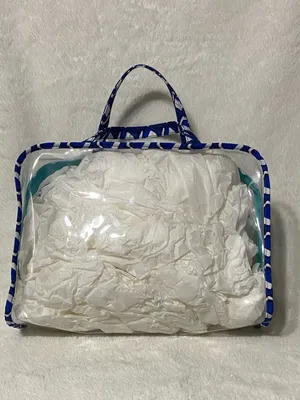 Blue Patterned Clear Travel Tote thumbnail 2