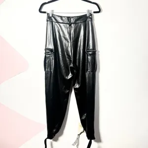Meshki Black Leather Pants Sz Medium‎ Glam Edgy Grunge thumbnail 2