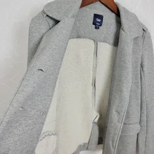 Gap Women's Coat Jacket Medium Gray Double Breasted Button Pockets Lined thumbnail 3
