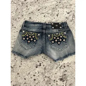 Miss Me floral embellished distressed denim cut-off shorts 27 thumbnail 5