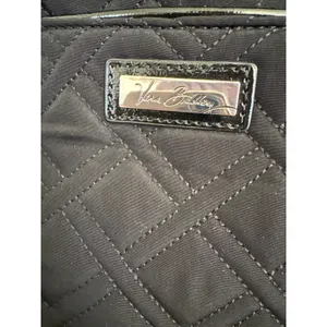 Vera‎ Bradley Trapeze Quilted Black Tote Bag Large Shoulder Bag Patent Trim thumbnail 5