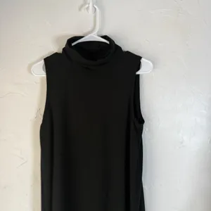 Garnet Hill Black‎ Sleeveless Turtleneck Dress Size S Tencel Lyocell Spandex thumbnail 2