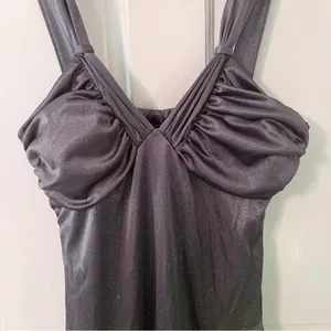Y2K Vintage Charlotte Russe Grey Sparkle Asymmetrical Evening Dress thumbnail 3