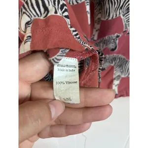 World Market Zebra Print Ruffle Bell Sleeve Blouse Mauve Pink L/XL thumbnail 4