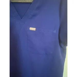 Women's FIGS Blue Short Sleeve V-Neck Scrub Top M thumbnail 5