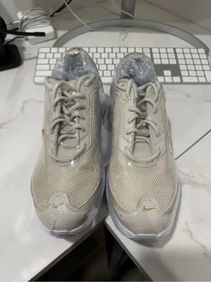 Nike Beige Athletic Sneakers with Gold Swoosh thumbnail 6