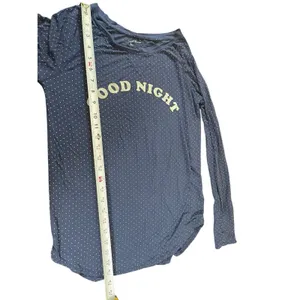 Love by Gap Women’s S Navy Polka Dot Long Sleeve Sleep Shirt “goodnight” Soft thumbnail 7